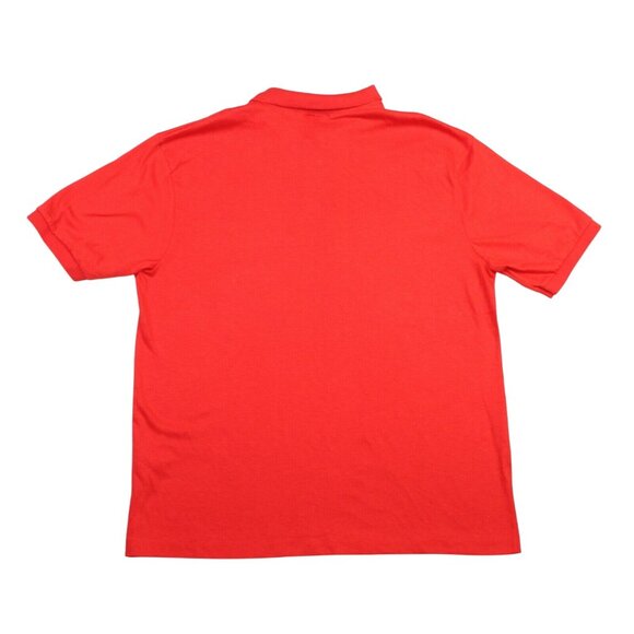 Vintage Hanes Mens Large 2 Button 50/50 Red Polo Shirt Made USA Preppy Shirt - Picture 2 of 9